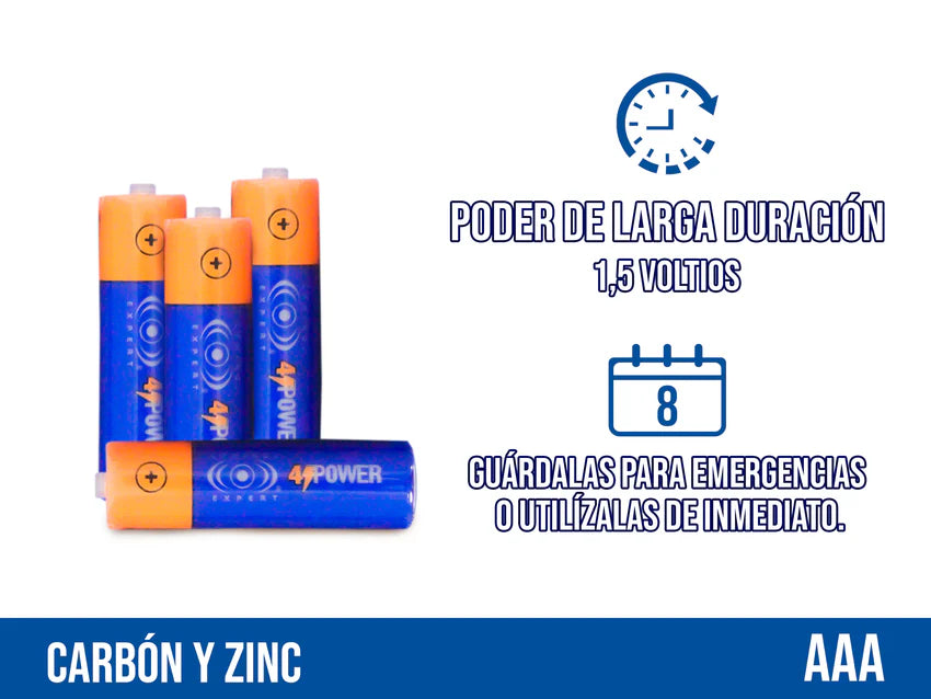 Pilas AA Larga Duración Paquete 4 Piezas Blíster Control Expert