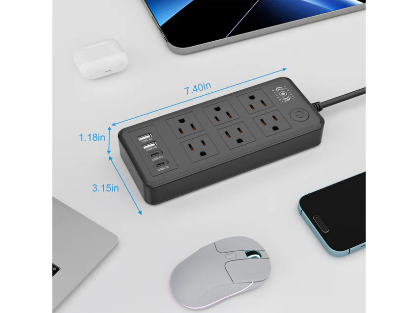 Multicontacto USB y Tipo C Resistente 6 Entradas Control Expert